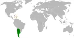 Lage von Argentinien und Haiti