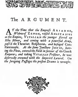 Georg Friedrich Händel – Giustino – Vorrede in englischer Sprache zum Libretto – Thomas Wood, 1737
