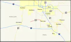 Karte der Arizona State Route 238