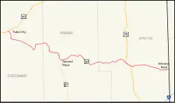 Karte der Arizona State Route 264