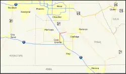 Karte der Arizona State Route 387