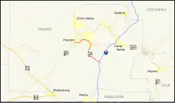 Karte der Arizona State Route 69