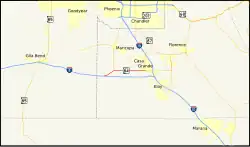 Karte der Arizona State Route 84