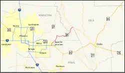 Karte der Arizona State Route 88