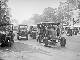 6. Aug. 1924: Rückkehr des Hauptmanns Delingette mit seinem Renault MH nach Paris