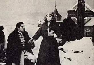 Florence Lawrence (Katjuscha) und Artur Johnson (Dmitri) in Griffiths Film