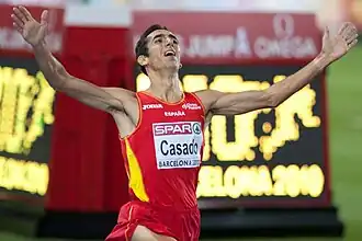 Arturo Casado nach seinem Sieg bei den Leichtathletik-Europameisterschaften 2010