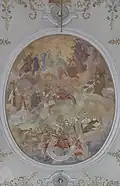Deckenmalerei im Chor, Ordensheilige