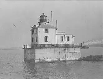 Ashtabula Harbor Light vor der Erweiterung der Wellenbrecher