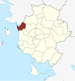 Lage des Sandager Sogn in der Assens Kommune