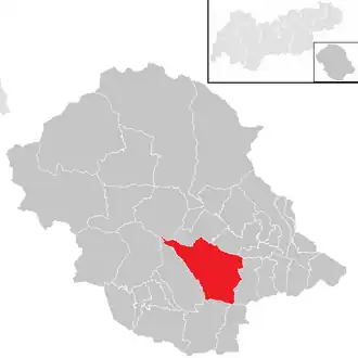 Lage der Gemeinde Assling im Bezirk Lienz (anklickbare Karte)