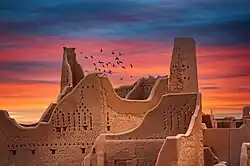 Dirʿiyya vom Flusstal aus gesehen