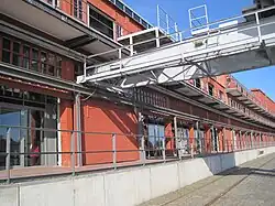Auflager des Halbportalkrans am Speichergebäude in Lübeck