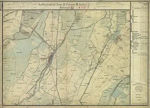 Südlicher Teil des Schlossparks um 1873 (Franzisco-Josephinische Landesaufnahme, Aufnahmeblatt)