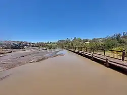 Überflutete Wege zu manchen Aussichtspunkten vom Februar 2023