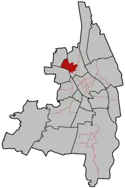 Lage des Stadtbezirks in Augsburg