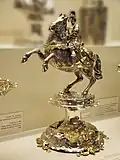 Lorenz Biller (1650–1720), Augsburg, Tafelaufsatz: Römischer Offizier zu Pferde (ca. 1680)