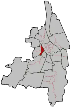 Lage des Stadtbezirks in Augsburg
