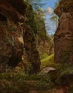 Felsenschlucht im Uttewalder Grund in der Sächsischen Schweiz (1820)