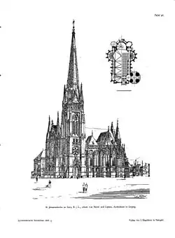 Johanniskirche in Gera, 1885 (Zinkografie)