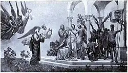 Victor Hugo bietet der Stadt Paris seine Leier dar, (Chavannes)