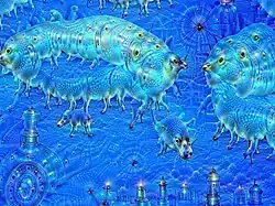 Das gleiche Bild nach zehn Iterationen von DeepDream