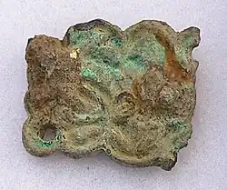 Vergoldeter Gürtelbeschlag, möglicherweise von einem Schwertgürtel