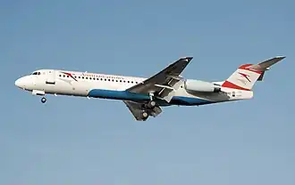 Eine Fokker 100 der Tyrolean Airways