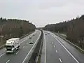 Blick vom Brückenrestaurant der Raststätte Dammer Berge vor dem sechsstreifigen Ausbau