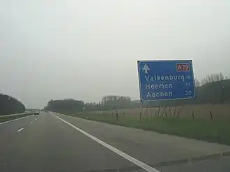 Hinweistafel kurz vor Valkenburg.