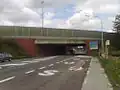 Die Autobahnbrücke (E 40) von Mere über den Oudenaardsesteenweg