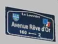 Rêve d'Or, Weltmeister 1900. Straßenschild in La Louvière.