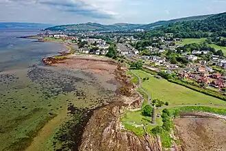 Luftbild mit Schlachtdenkmal Largs Pencil rechts unten