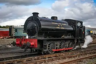 Hunslet Austerity Nr. 3818 (NCB East Fife Area Nr. 19) als Museumslokomotive bei der Bo’ness & Kinneil Railway