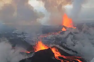 Ausbruch im Bárðarbunga-Vulkansystem 2014 in Holuhraun am 4. September 2014