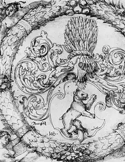 Wappenaufriss für Adelberg III. von Bärenfels von Hans Baldung Grien (um 1526)