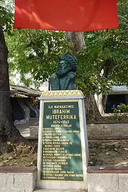 Büste von Ibrahim Müteferrika in Istanbul