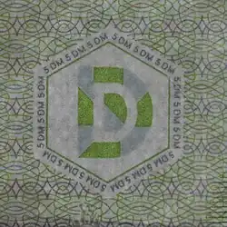 Durchsichtsregister einer 5-DM-Banknote (BBk-III) (Durchsicht)