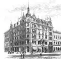 Gebäude des Ausstattungshauses E.&nbsp;E.&nbsp;Mezner, Mohrenstraße 32 / Ecke Markgrafenstraße, Abbildung veröffentlicht 1885