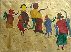 „Dolazak kosmonauta na mesec“ (Ankunft der Kosmo­nauten auf dem Mond), 1965