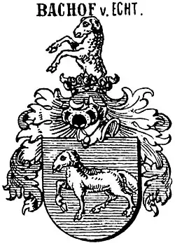 Wappen der Thüringer Linie der Bachofen von Echt