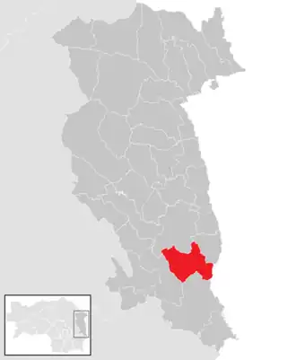 Lage der Gemeinde Bad Blumau im Bezirk Hartberg-Fürstenfeld (anklickbare Karte)