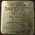 Stolperstein für Babette Bauer