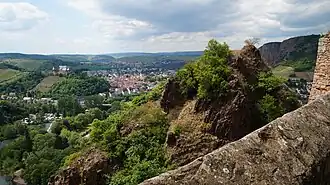 Blick vom Rheingrafenstein auf Ebernburg