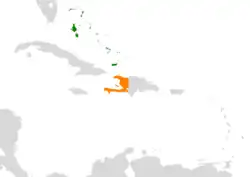 Lage von Bahamas und Haiti