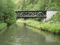 Fachwerkträgerbrücke im Pegnitztal nordöstlich von Rupprechtstegen