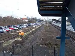 Stillgelegte Bahnanlagen westlich von Gleis 7, die Gleise wurden bereits abgerissen