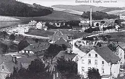 Bahnhof Meinersdorf während des Schmalspurbahnbaus