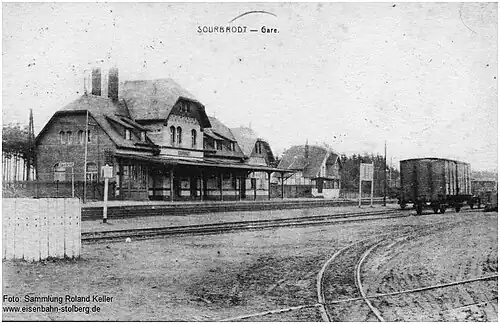 Schmalspurgleise am Bahnhof von Sourbrodt[8]