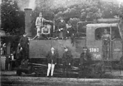 Lokomotive 1803 (Serie 32d) der Südbahn-Gesellschaft.[18]